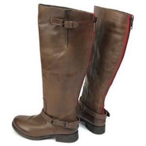Steve Madden Red Zipper Brown Riding Boots